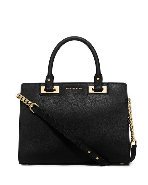 michael kors quinn black|Quinn Large Saffiano Leather Satchel .